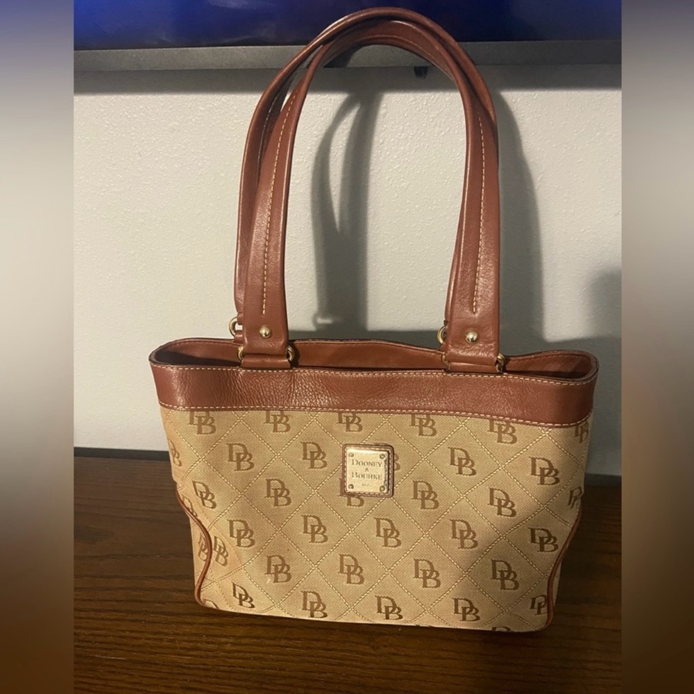 Dooney & Bourke Tan and Brown Tote Bag